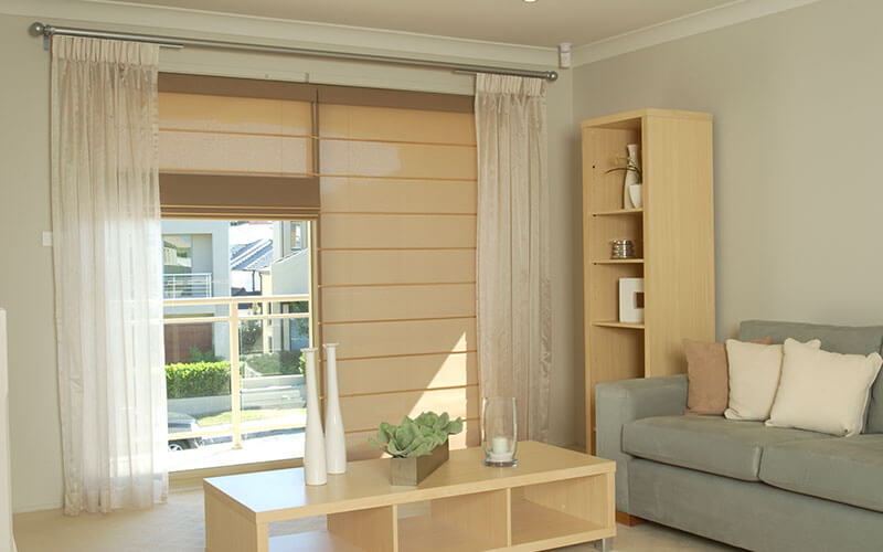 beige roman blinds from The Blind Shop in Canberra, ACT