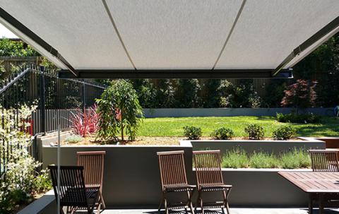 Awnings over a canberra backyard